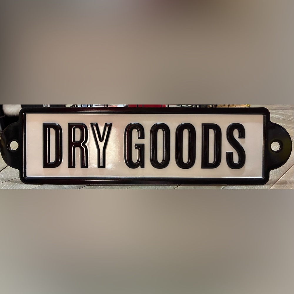Black and White Metal Sign